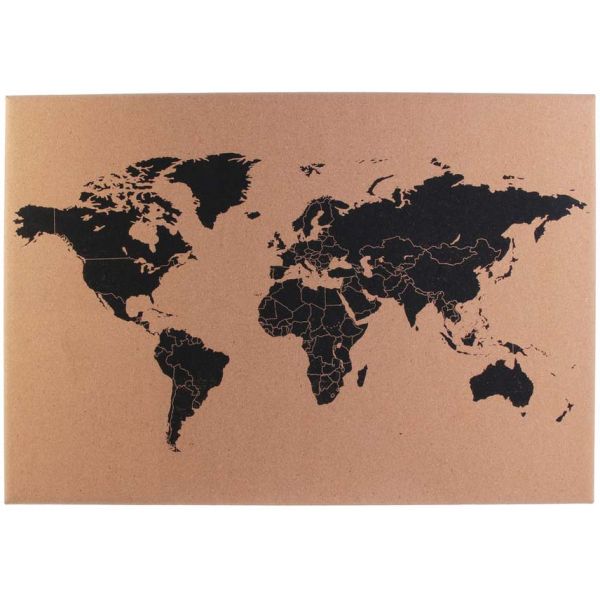 Carte du monde en liège Happy working - DITES LE AVEC DES MOTS
