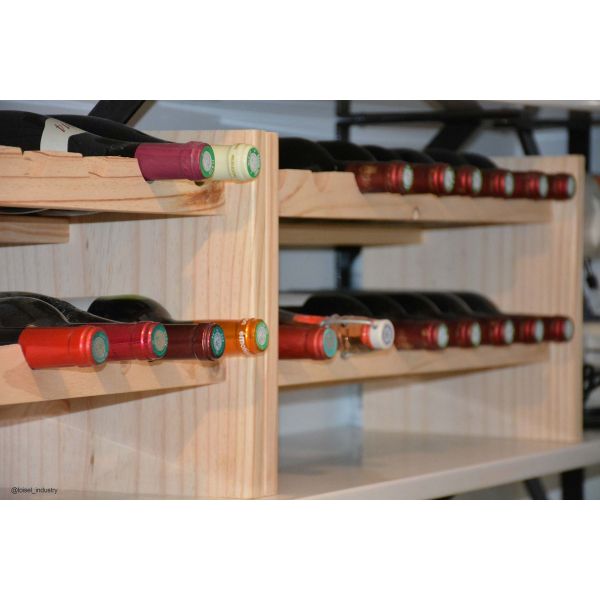 Casier à bouteilles empilable en pin Katea - 27,97