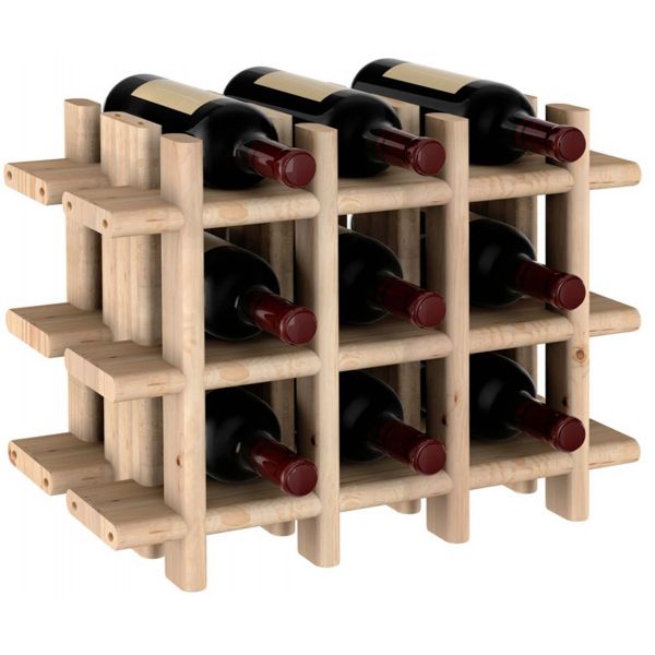 Casier à bouteilles en pin massif brut - 26,91