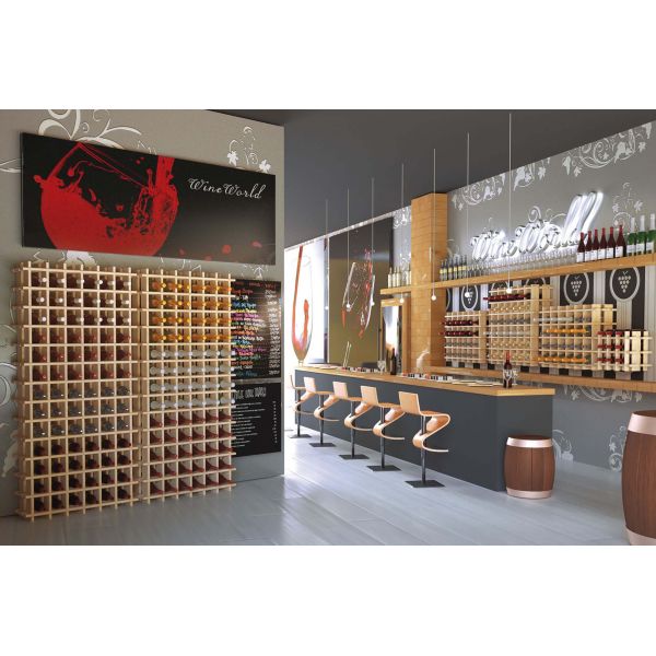 Casier à bouteilles en pin massif brut - 62,91