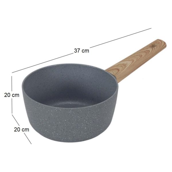 Casserole en aluminium forgé manche effet bois - CMP-3717