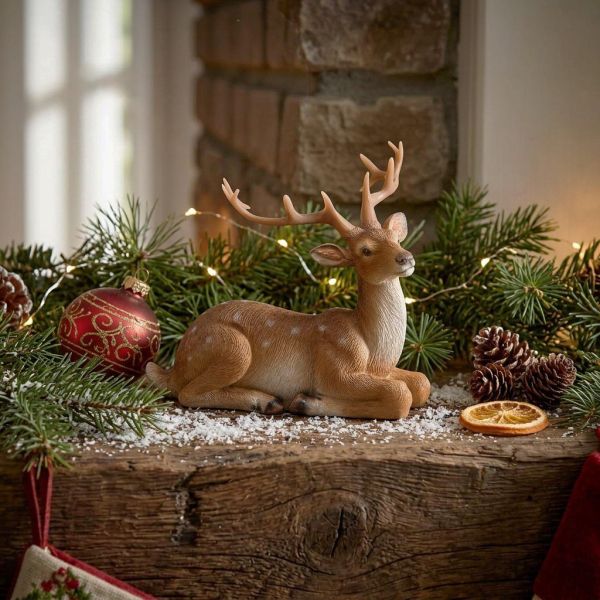 Cerf couché en résine - 14,90