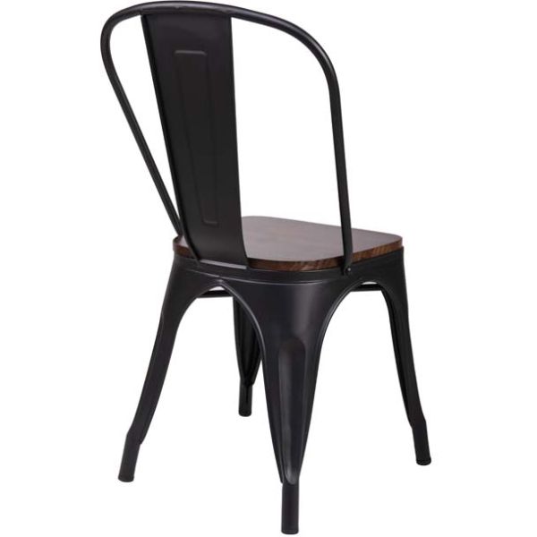 Chaise en acier et bois industrielle Loft (Lot de 4) - 379