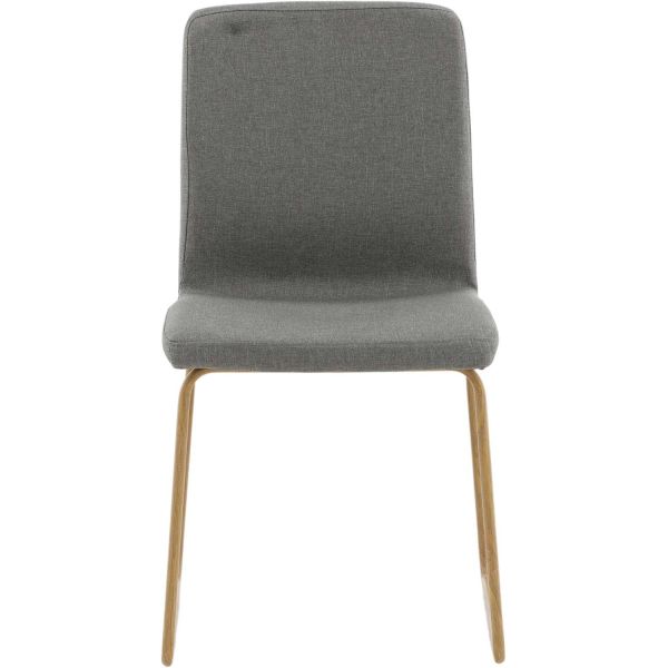 Chaise en acier imitation bois et gris Mace (Lot de 2) - 179