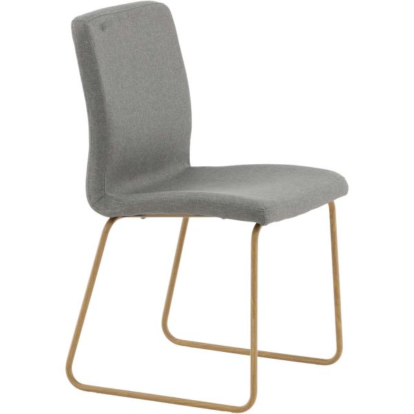 Chaise en acier imitation bois et gris Mace (Lot de 2) - 5