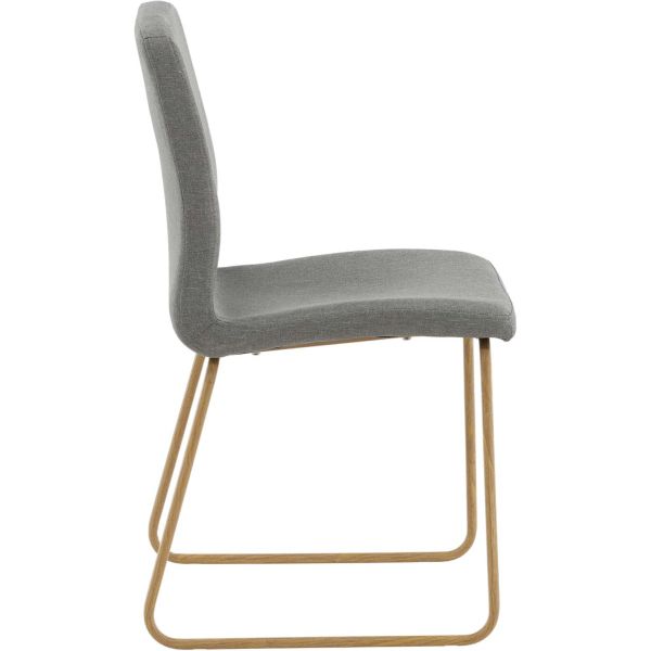 Chaise en acier imitation bois et gris Mace (Lot de 2) - 6