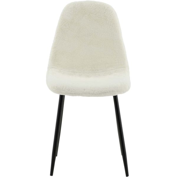 Chaise en acier et polyester teddy noir et blanc Polar (Lot de 2) - 189