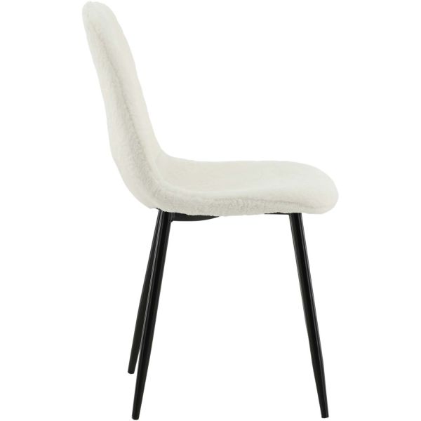 Chaise en acier et polyester teddy noir et blanc Polar (Lot de 2) - 6