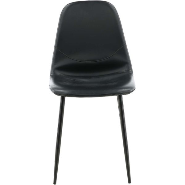 Chaise en acier et polyuréthane noir Polar (Lot de 2) - 129