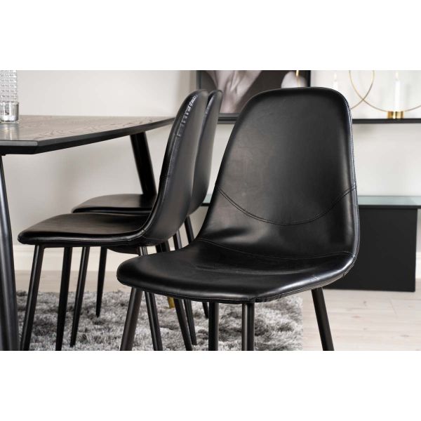 Chaise en acier et polyuréthane noir Polar (Lot de 2) - Venture Home