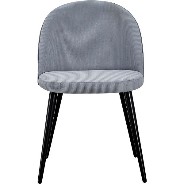 Chaise en acier et velours côtelé gris clair Velvet (Lot de 2) - 189