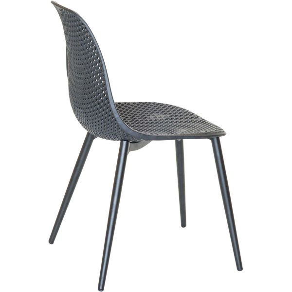 Chaise en aluminium et assise en résine Malte (Lot de 2) - MOR-0179