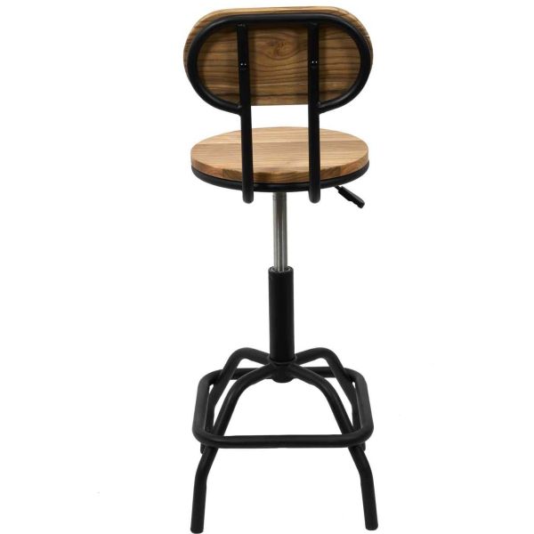 Chaise de bar hauteur réglable en bois et métal Ace - 5