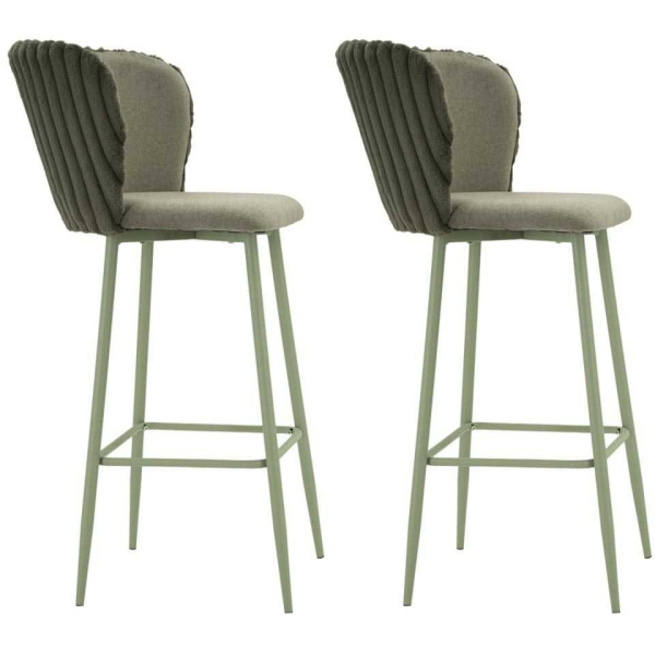 Chaise de bar en tissu et métal Alaska (Lot de 2)