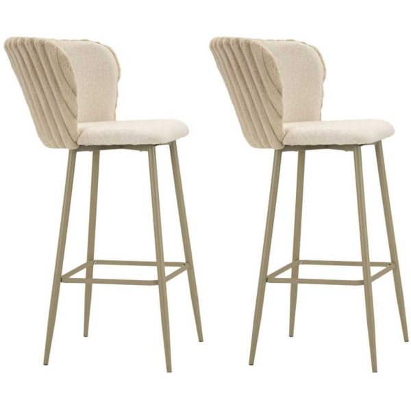 Chaise de bar en tissu et métal Alaska (Lot de 2)