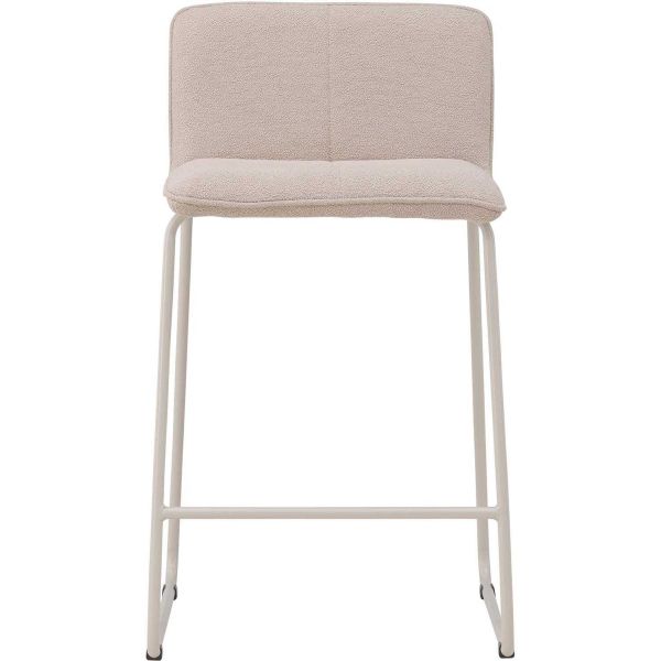 Chaise de bar en tissus bouclette et acier Bisbee - 5