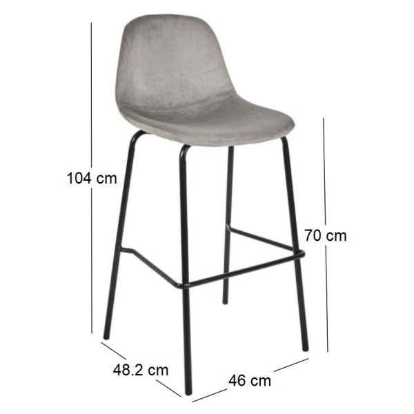 Chaise de bar en velours cotelé Giulia - 5