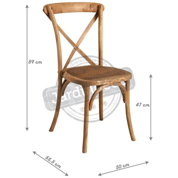 Chaise bistro en orme empilable - AUB-5171