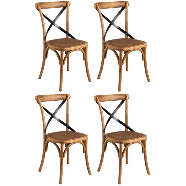 Chaise bistrot en hêtre vieilli