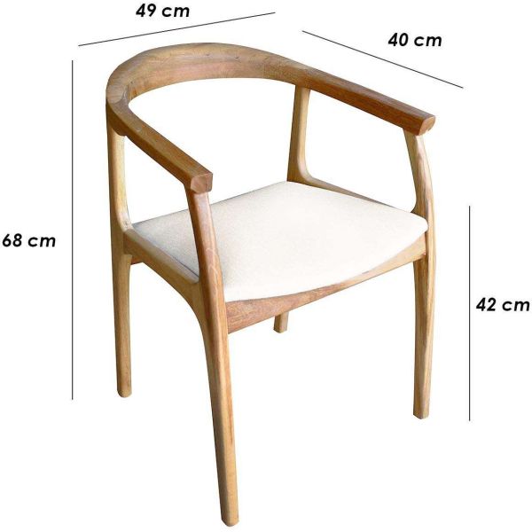 Chaise en bois de hêtre et lin Porto - ASI-0522