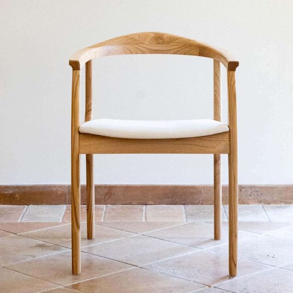 Chaise en bois de hêtre et lin Porto - HANAH HOME