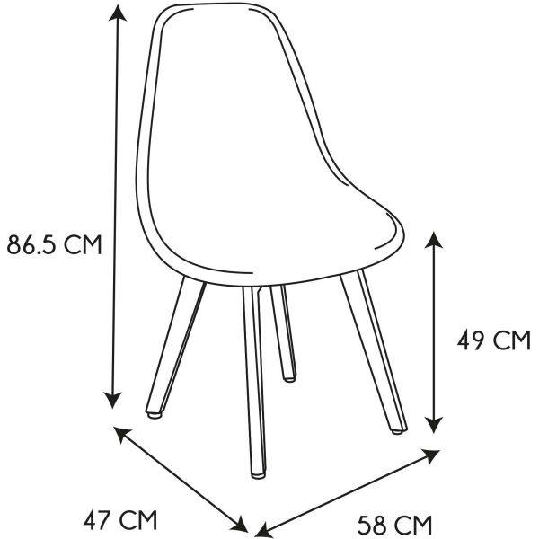 Chaise en bois de hêtre et polypropylène Patchwork - CMP-4009