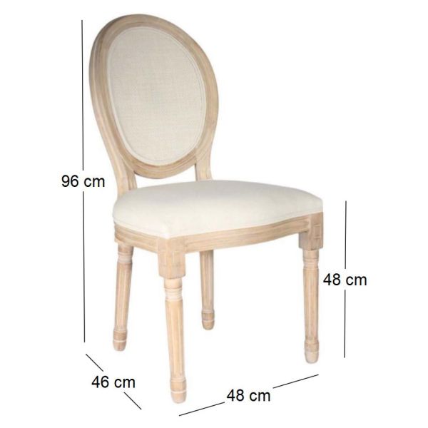 Chaise en bois patiné et canage Eléonore - 6