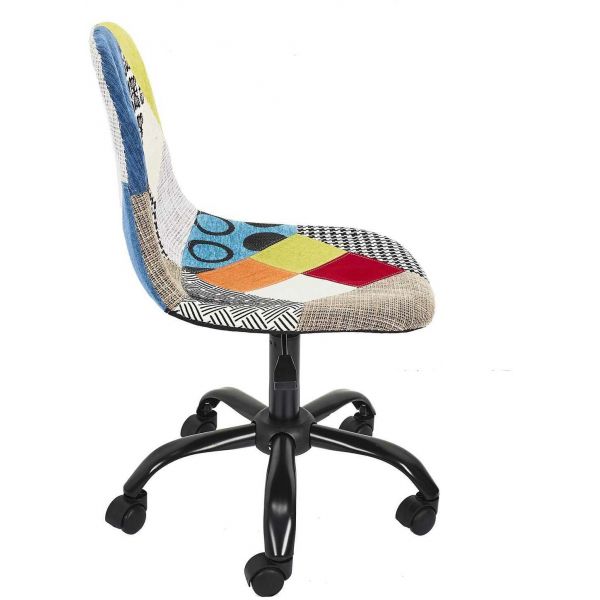 Chaise de bureau réglable en hauteur en tissu patchwork - CMP-3926