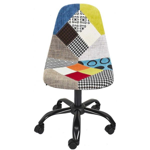 Chaise de bureau réglable en hauteur en tissu patchwork - 99,90