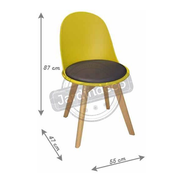 Chaise coque polypropylène et piètement en hêtre - 59,90