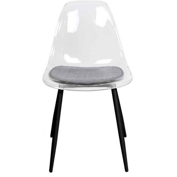 Chaise coque transparente pieds en métal (Lot de 2) - 129
