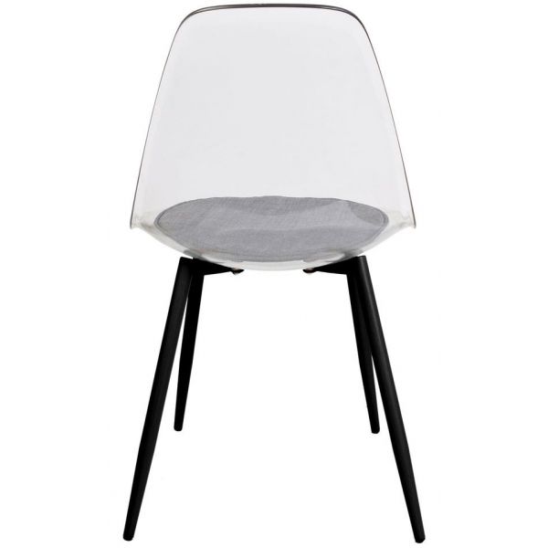 Chaise coque transparente pieds en métal (Lot de 2) - 6