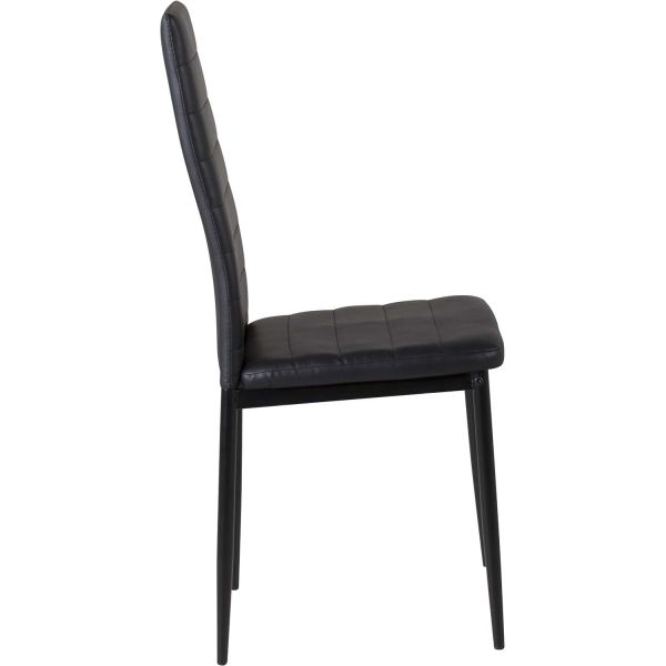 Chaise dossier haut en acier et polyuréthane noir Slim (Lot de 2) - 99,90