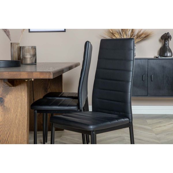 Chaise dossier haut en acier et polyuréthane noir Slim (Lot de 2) - VENTURE HOME