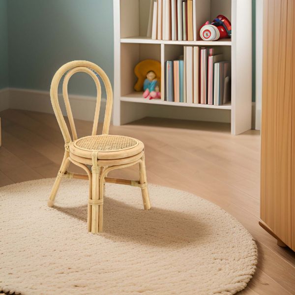 Chaise enfant en rotin naturel et cannage Bogiwo - AUBRY GASPARD