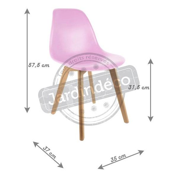 Chaise enfant scandinave bois et polypropylène - 5