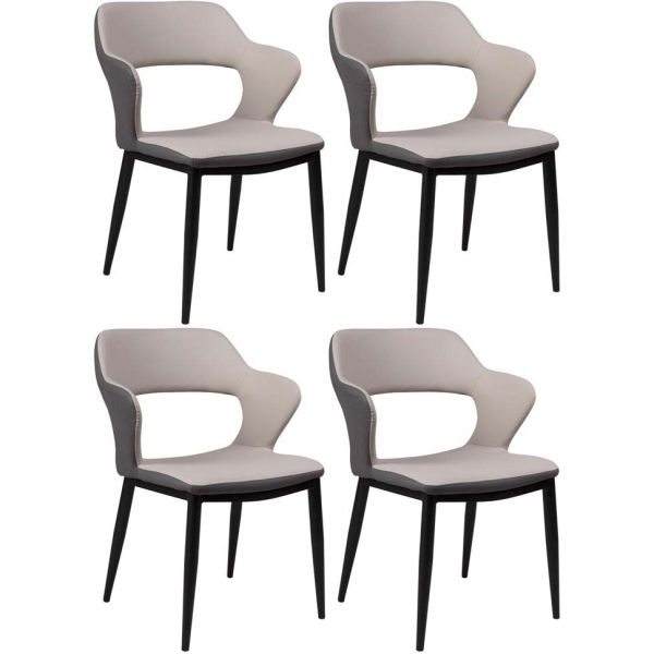 Chaise ergonomique en polyuréthane et acier Jack (Lot de 4)