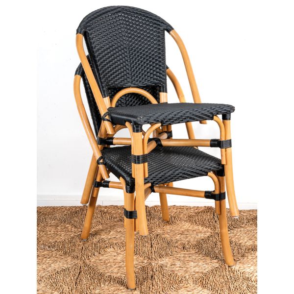 Chaise d'extérieur en rotin et résine (Lot de 4) - 6