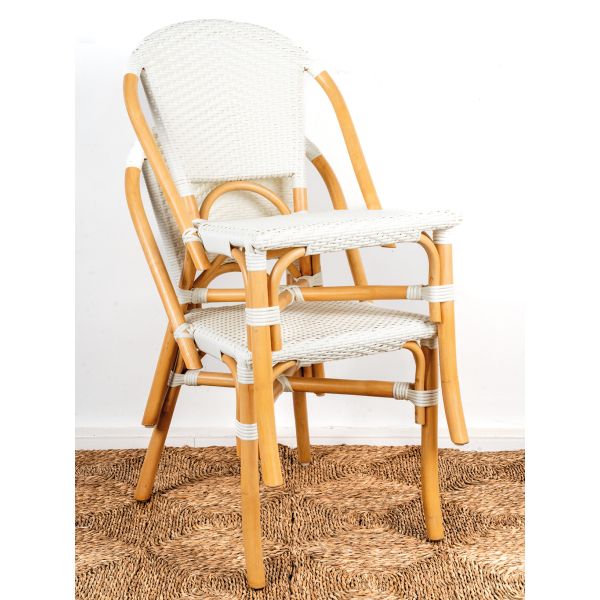 Chaise d'extérieur en rotin et résine (Lot de 4) - 7