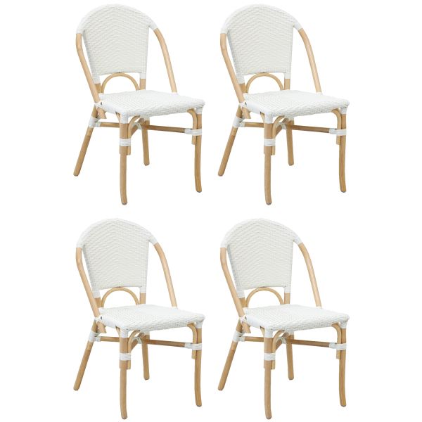 Chaise d'extérieur en rotin et résine (Lot de 4)