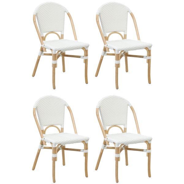 Chaise d'extérieur en rotin et résine (Lot de 4)