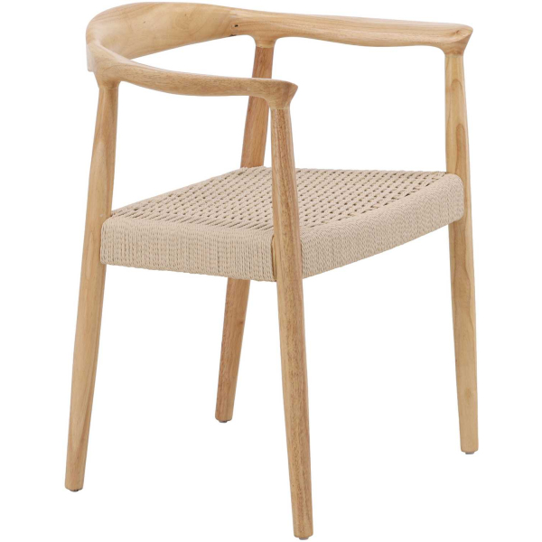 Chaise en hévéa et corde synthétique Lovön (Lot de 2) - VEN-1163