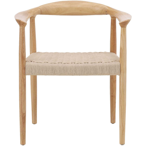 Chaise en hévéa et corde synthétique Lovön (Lot de 2) - 619
