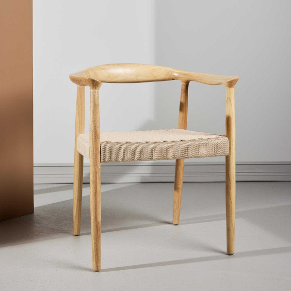 Chaise en hévéa et corde synthétique Lovön (Lot de 2) - VENTURE HOME