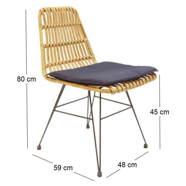 Chaise intérieure extérieure avec galette Surabaya - 5