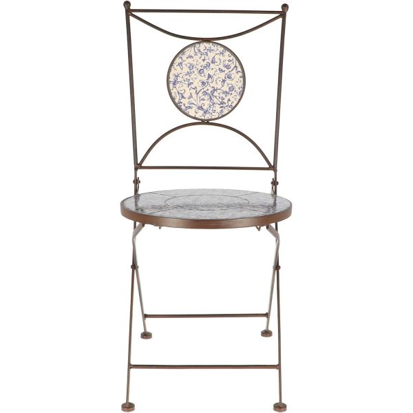 Chaise jardin fer forgé céramique - 149