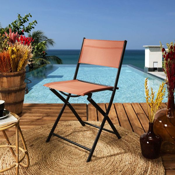 Chaise de jardin pliable en acier Elba - THE HOME DECO FACTORY