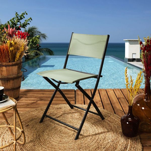 Chaise de jardin pliable en acier Elba - THE HOME DECO FACTORY