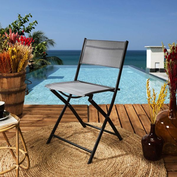 Chaise de jardin pliable en acier Elba - THE HOME DECO FACTORY