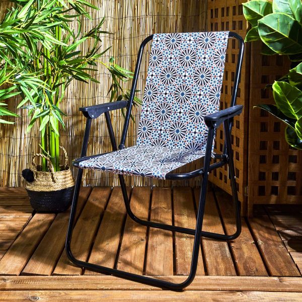 Chaise de jardin pliante an acier et tissu - THE HOME DECO FACTORY